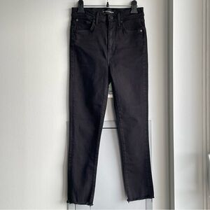 DENIM FORUM The Lola High Rise Skinny Crop Black Jeans